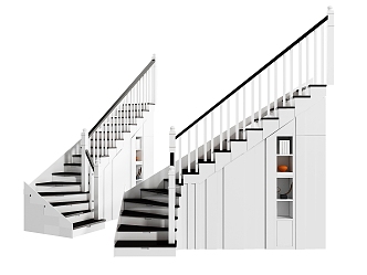 Jane European style handrail stairs 3d model