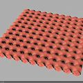 Pink Foam Floor Mat With Surface Pattern Design And Round Holes On Edges 3d model