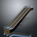 Modern Commercial Escalator Design With Transparent Guardrails And Moving Steps