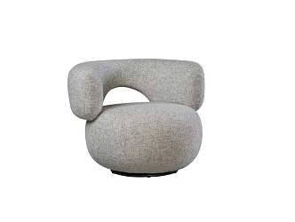 Nordic Light Luxury Fabric Sofa Chair Homestay Hotel Backrest Reception Leisure Chair Living Room Art Single Chair 3d model