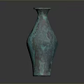 Elegant Turquoise Green Bronze Sculpture With Carved Texture And Classic Design