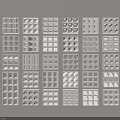 White Decorative Modular Panels Featuring Various Geometric Perforation Patterns Design 3d model