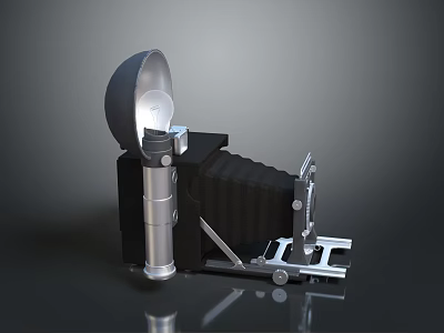 Vintage Retro Style Camera With Black Silver Body And Classic Metal Components 3d model