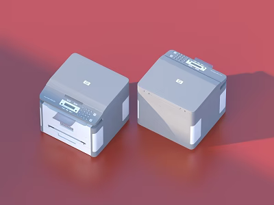 Two Gray Printers As Essential Household Supplies With Practical Design For Daily Use 3d model