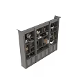 Modern Luxurious Full Wall Bookcase Filled With Exquisite Decorations Books Photo Frames And Storage Cabinets