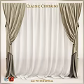 Elegant Luxury Curtains With Beige Brown And White Double Layer Sheer Flowing Drapes