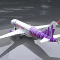 HK Express Passenger Airliner With Purple And White Livery And Stylish Tail Design