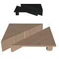 Modern Coffee Table With Black Marble Wooden Materials And Minimalist Geometric Design