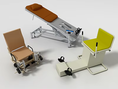 Professional Medical Equipment Including Examination Tables Treatment Chairs And Adjustable Devices 3d model