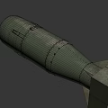 Green Military Weapon With Cylindrical Metal Shell Fins And Rear Attachment Parts