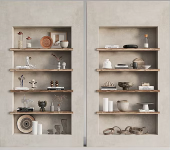 Quiet Ornaments Combination Ornaments Combination Decorative Cabinet 3d model