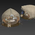 Luxury Dome Glamping Tents With Interior Cozy Bed String Lights And Wooden Base