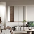 Quiet sofa tea table combination 3d model