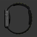 Smart Watch With Black And Yellow Strap Featuring Time Step Count And Heart Rate