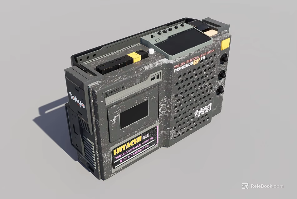 Vintage Portable Radio As Daily Electrical Appliance With FM AM Tuner And Analog Dials 3d model 