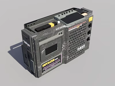 Vintage Portable Radio As Daily Electrical Appliance With FM AM Tuner And Analog Dials 3d model