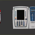 Laboratory Analyzer Equipment With Screen Control Buttons Blue Compact Device And Red Test Tube 3d model