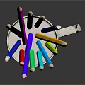 Vibrant Assorted Colored Pencils Neatly Stored in White Ceramic Mug