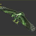 Eagle Flying with Spread Dark Wings White Patch and Orange Claws 3d model