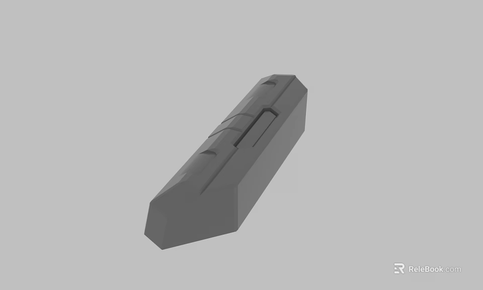 Detailed Gray Rectangular 3D Model With Structural Grooves And Geometric Design 3d model 