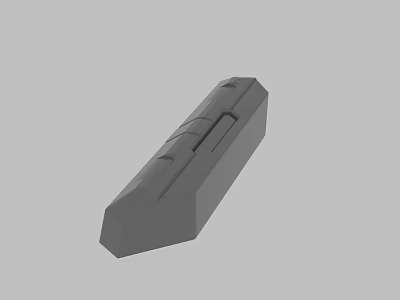 Detailed Gray Rectangular 3D Model With Structural Grooves And Geometric Design 3d model