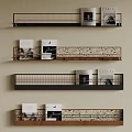 Stylish Multi Tiered Bookshelf With Metal Frame And Wooden Shelves Holding Decorative Books