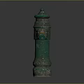 Vintage Ornate Fire Hydrant With Verdigris Finish Top Cap And Side Chains