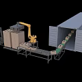 Conveyor belt automatic loading and unloading equipment loading container 3d model