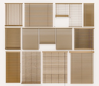 new chinese venetian blinds bamboo blinds roller blinds 3d model