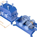 Industrial Equipment Blue Gear Mechanical Structure With Metal Housing Components