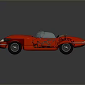 Red Jaguar Convertible Sports Car With Open Top And Shiny Exterior Design