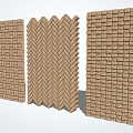 Modern Building Exterior Wall With Various Brick Textures And Pattern Designs 3d model