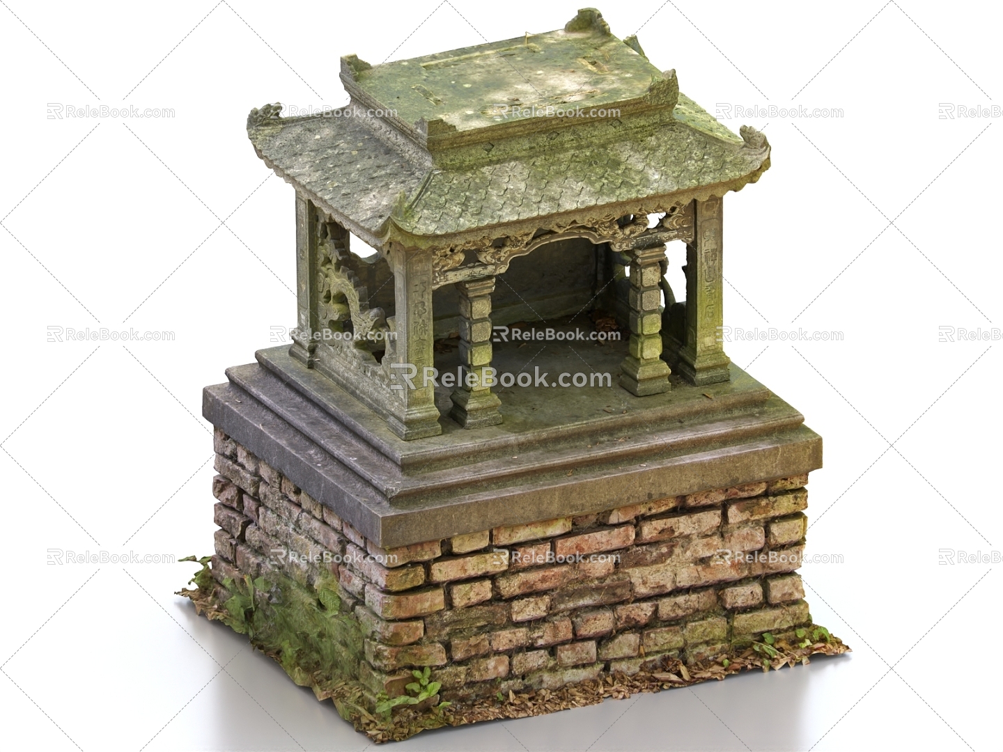 Ancient Land Temple Lingta Stone Pagoda Funeral Tower Temple 3d model