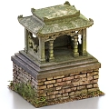 Ancient Land Temple Lingta Stone Pagoda Funeral Tower Temple 3d model