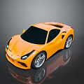 Orange Modern Sports Car With Sleek Body Black Windows And Silver Rims