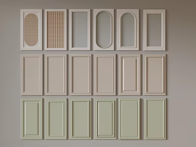French door panel 3d model