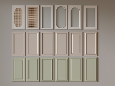 French door panel 3d model