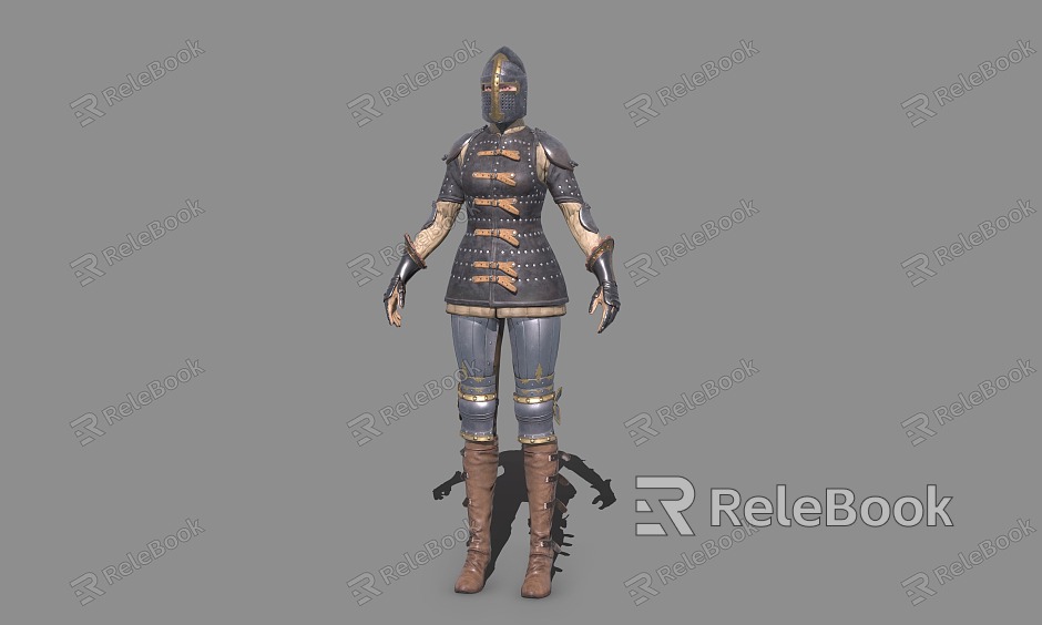 Medieval female knight warrior soldier model