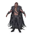 Tribal Warrior With Long Brown Hair Avian Feathered Cloak Bare Chest Tattoos Dark Boots 3d model