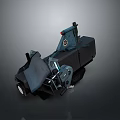 3D Model Of Dark Mechanical Device With Tracks Sensor Tool And Metal Structure 3d model