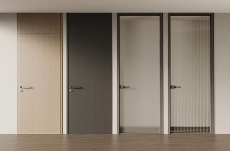 Italian Minimalist Interior Door Single Door Glass Door Toilet Door 3d model