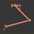 Copper Modern Faucet With Double Handle And Long Spout For Household Use
