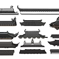 Traditional Chinese Architectural Roof Components With Various Classic Designs And Structural Details