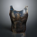 Vintage Metallic Breastplate Armor With Decorative Patterns And Central Fleur De Lis Design