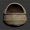 Traditional Handcrafted Clay Sculpture Vessel With Textured Surface And Carving