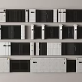 Modern Cabinet Door Designs With Black And Gray Panel Variations 3d model