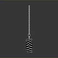 Stylish Silver Chain Necklace With Tire Tread Pendant And Black Center Design