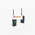 Two Handheld Black Walkie Talkies With Antennas And Green Displays