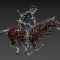 Man Riding Brown Horse Wearing Medieval Armor And Holding Steel Sword