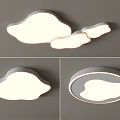 Modern Cloud Shaped and Round Ceiling Lights with Soft Warm Illumination Design 3d model
